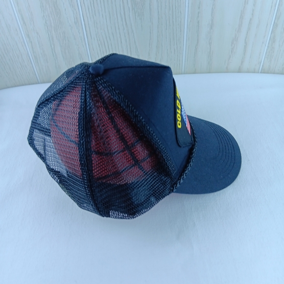 OTTO black snapback mesh Cold War Veteran American flag cord - Picture 5 of 9